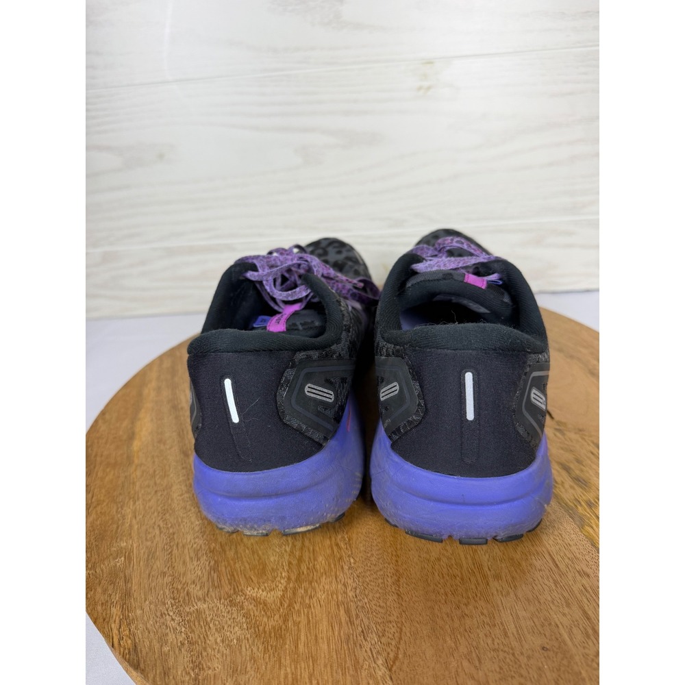 Brooks Ghost 14 Womens 11 Running Shoes Black Purple Leopard Print 1203551B098 - Picture 5 of 6